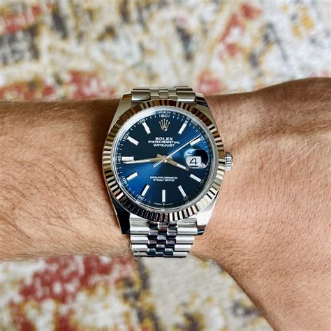 rolex datejust 41 blue fluted.